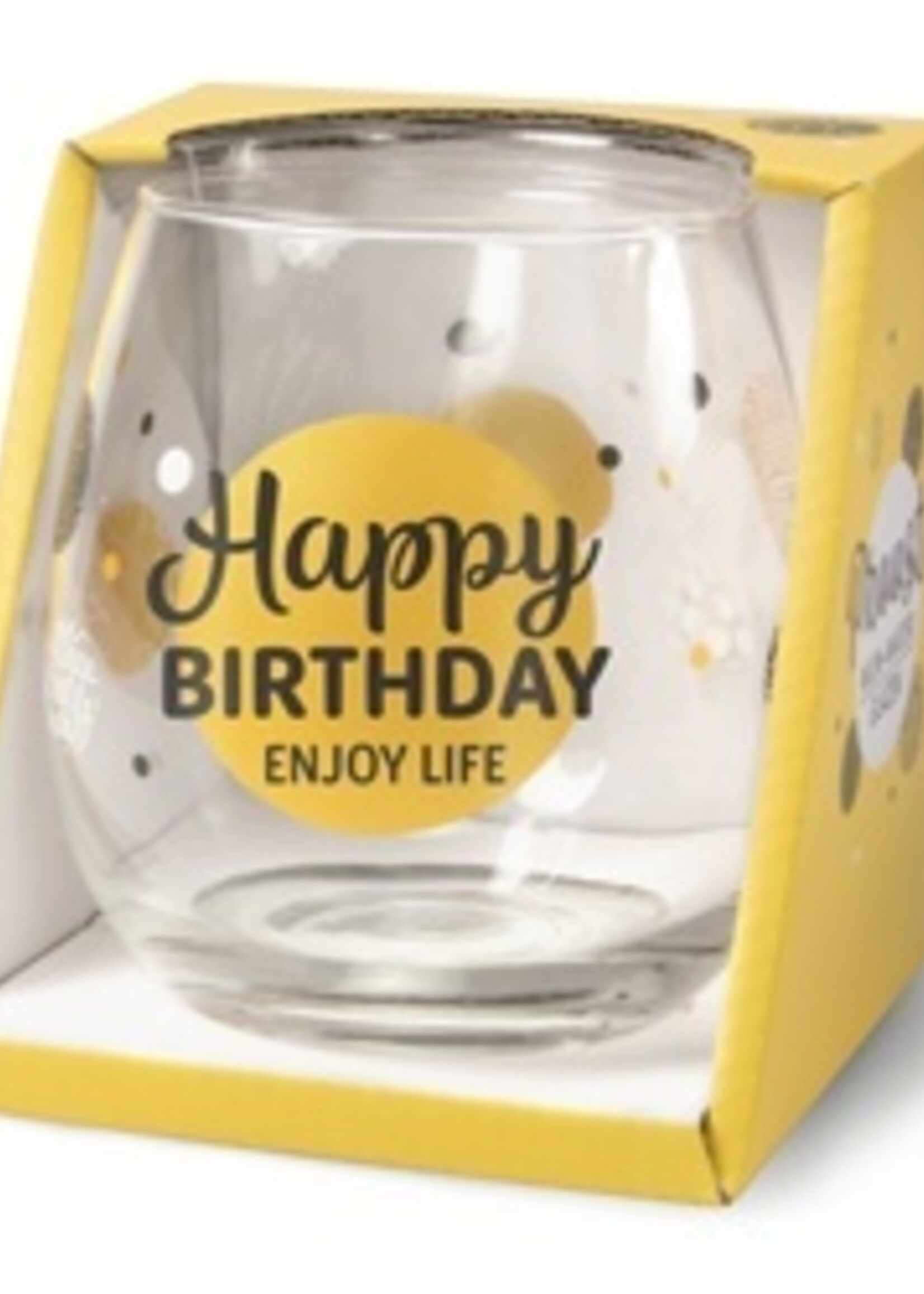 Miko gift creators Wijn-Water Glazen Proost - Happy Birthday