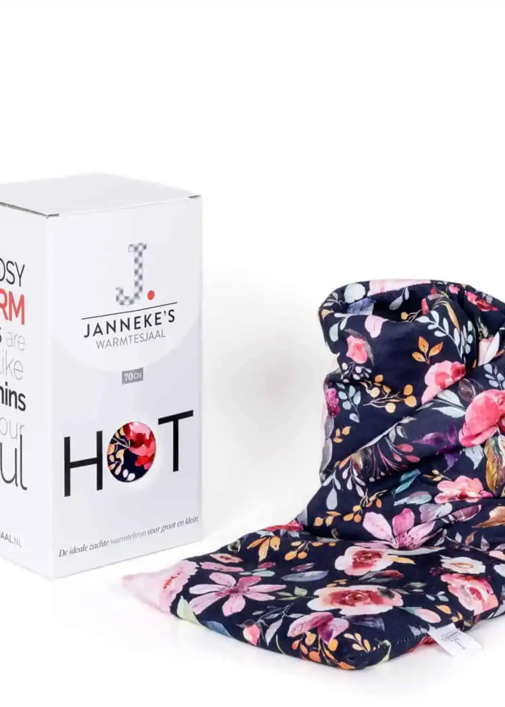 Janneke's Warmtesjaal Warmtesjaal jersey bloem | Biologisch lijnzaad