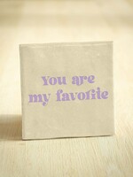 ByBazz Tegeltje – You  Are My Favorite - 10x10cm - Blauw met roze