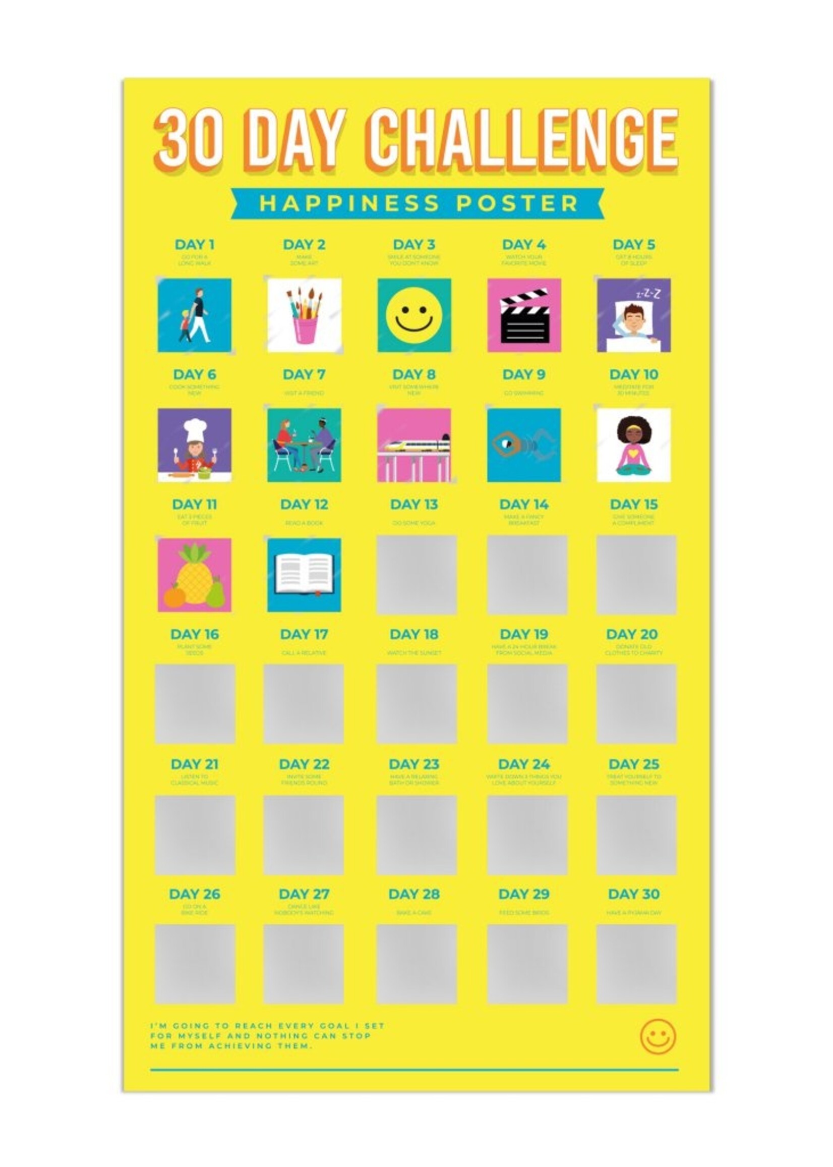 Bodini Gift Republic 30 Day Challenge Poster Happiness