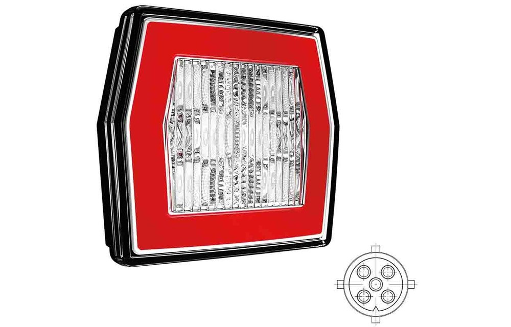LED-Rückfahrlicht mit Rücklicht | 12-24V | 5 PIN-Endgerät
