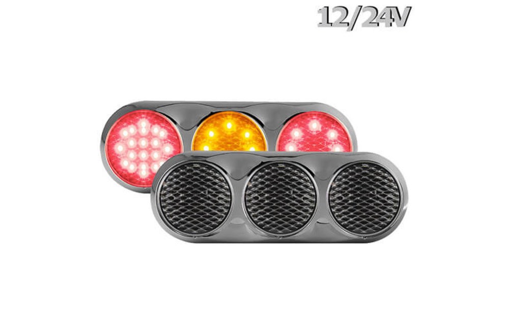 Kombination LED-Leuchte | 12-24V | 30cm. Kabel (clear + schwarz)
