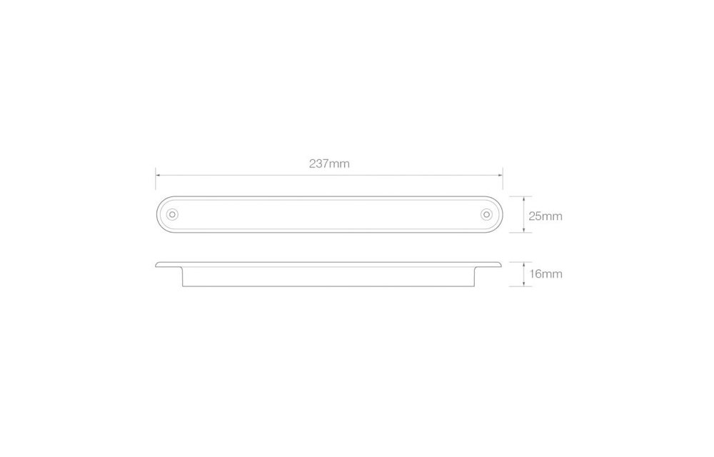LED-Brems- / Rückleuchte Slimline | 12v | 40cm. Kabel