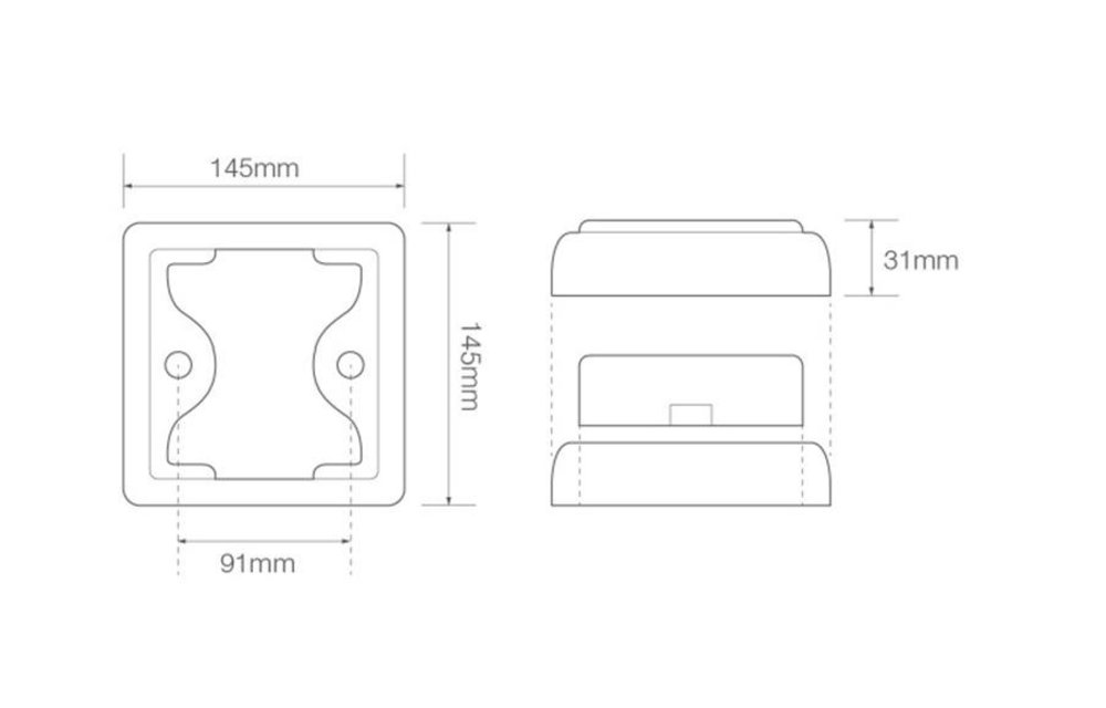 LED-Nebelscheinwerferscheinwerfer mit schwarzem Rand | 12-24V | 40cm. Kabel