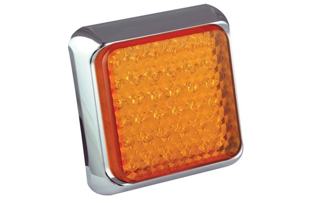 LED mit Chromring Blinker | 12-24V | 40cm. Kabel