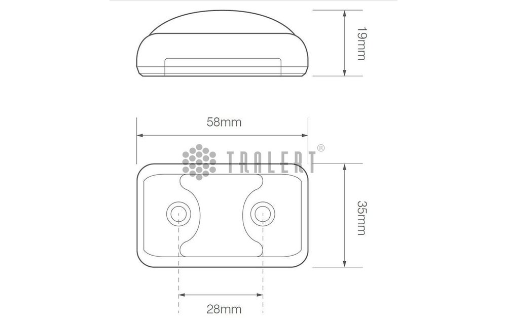 LED Umrissleuchte rot | 12-24V | 2 Steckerstift des