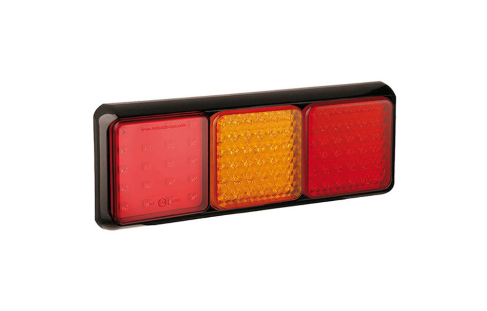 LED-Rücklicht mit schwarzem Rand | 12-24V | 40cm. Kabel