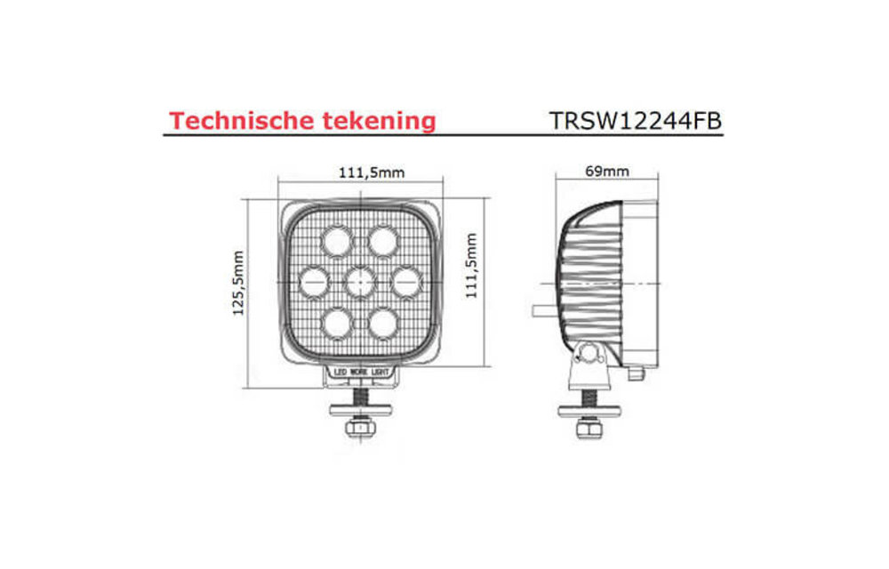 LED Arbeitsscheinwerfer | 2800 Lumen | 9-36V |