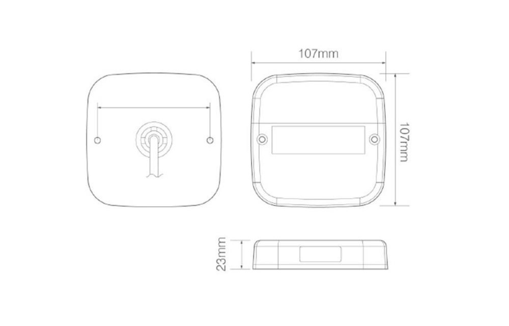 Kompaktes LED-Rücklicht mit Kennzeichenbeleuchtung | 12-24V | 50cm. Kabel