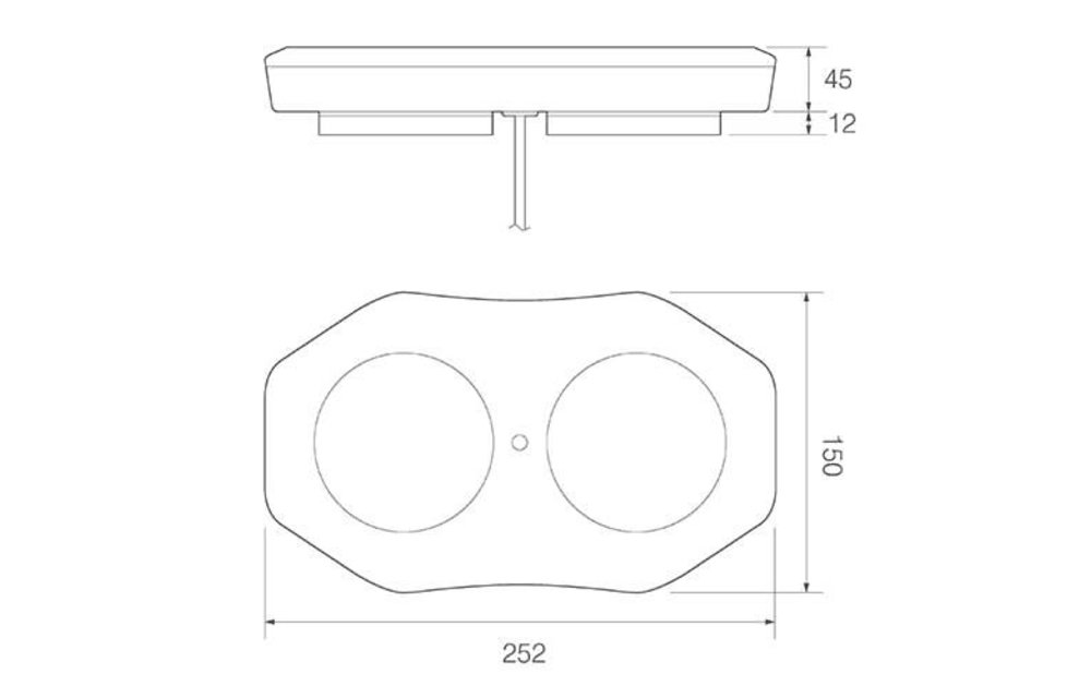 LED-Lichtbalk l R65 | 251mm, | 10-30V | -Magnet Montage
