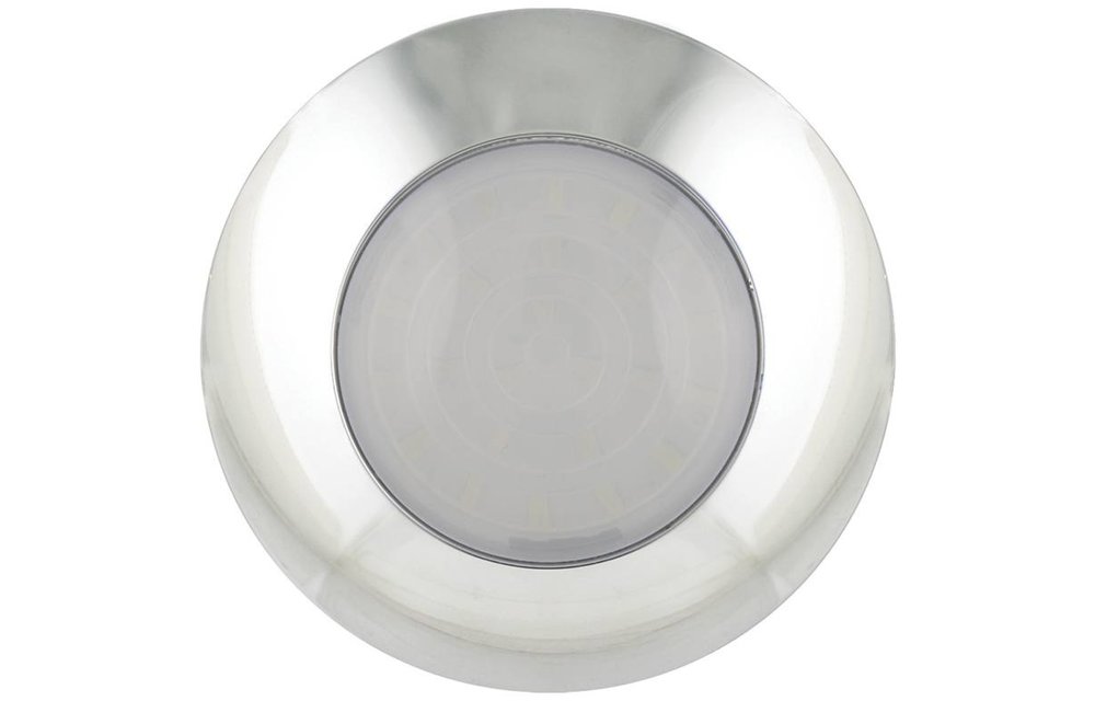 LED Innenraumleuchtebeleuchtung | chrom / Glas satiniert | 24v. | kaltes Weiß