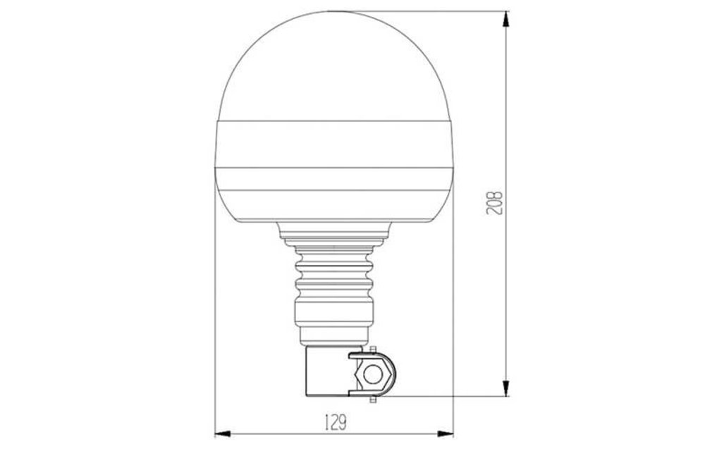 LED-Leuchte gelb R65 mit Flexi DIN Montagefüße | 12-24V |