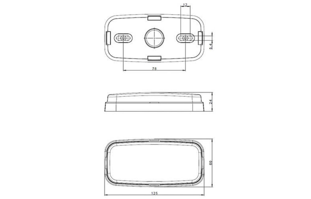 LED Umrissleuchte weiß | 12-24V | 0,75mm Stecker