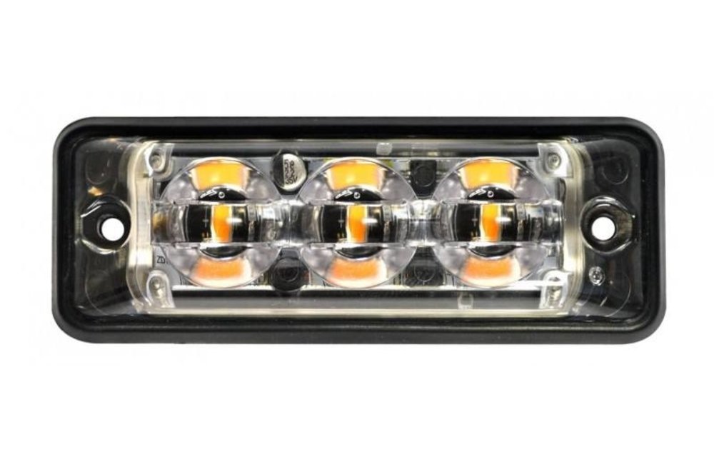 Ultra-flache Slimline LED-Blitzer | 3 LEDs blau | 10-30V |