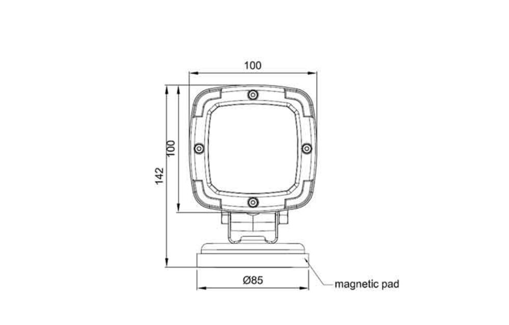 LED Arbeitsscheinwerfer | 1000 Lumen auf Magnetfuß | 12-24V | 3.0m Spiralkabel