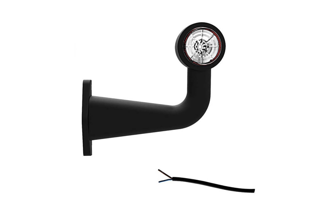 Links | LED Begrenzungsleuchte | Winkelstahl | 12-24V | 20 cm. Kabel