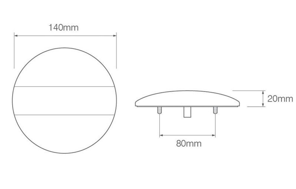 LED-Rücklicht mit Brems / tail | 12-24V | 40cm. Kabel