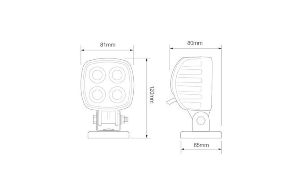 LED Arbeitsscheinwerfer | 1000 Lumen auf Magnetfuß | 12-24V | 3m Spiralkabel