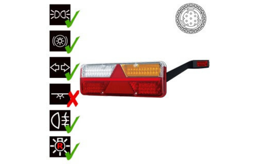 Rechts | LED leuchte-Anhänger | dynamische Blinker | 9-36V | 7-PIN