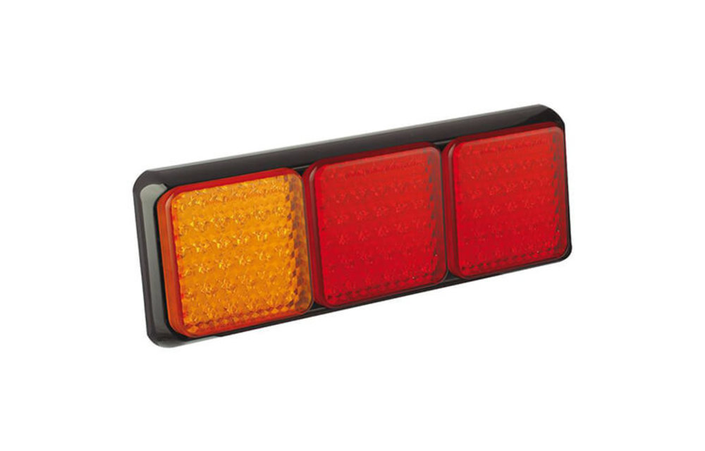 LED-Rücklicht mit schwarzem Rand | 12-24V | 40cm. Kabel