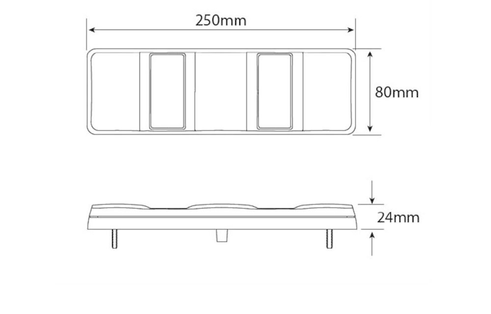 LED-Rücklicht ohne Kennzeichenbeleuchtung | 12-24V | 40cm. Kabel