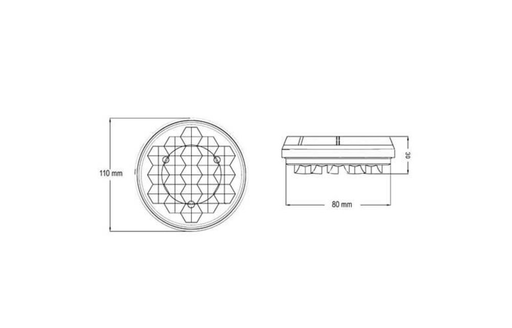 80mm Master-gelb Vorwarnleuchte (Oberfläche)