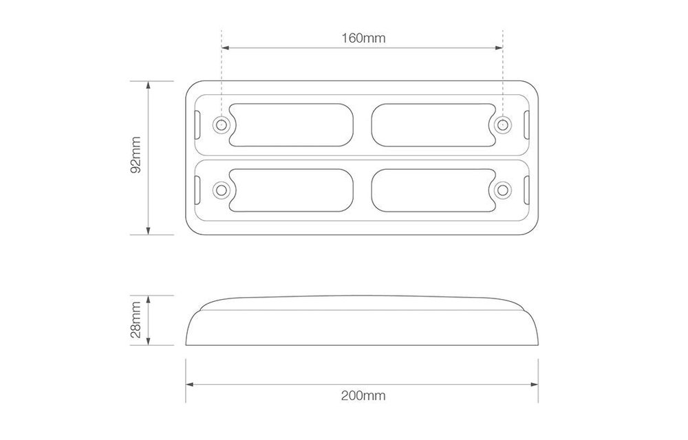 LED-Rücklicht Slimline | 12-24V | 40cm. Kabel