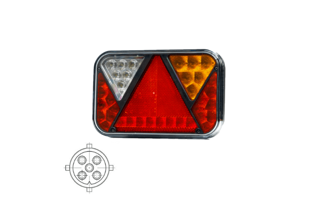 Rechts | LED-Rücklicht Rücklicht und Kennzeichenbeleuchtung 12V 5PIN