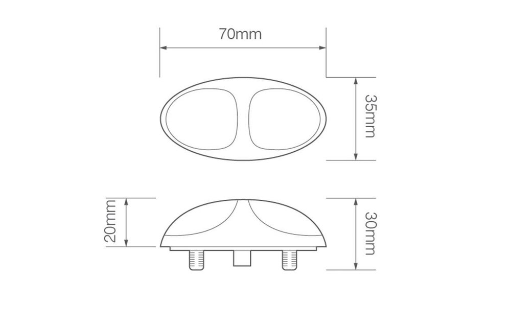 LED Umrissleuchte rot | 12-24V | 10cm. Kabel