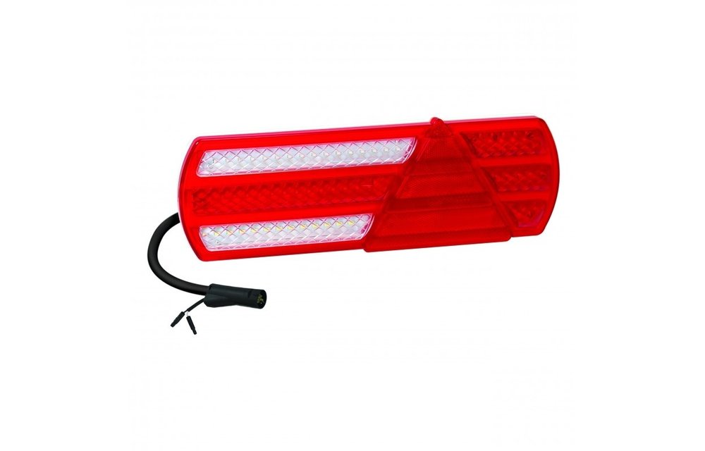Links Slimline LED-Rücklicht | 12-24V | 120cm. Kabel | 6 PIN-Anschluss