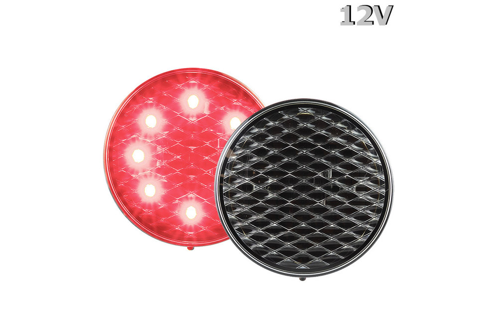 LED Brems- / Rücklicht 12V klare Linse 30cm. Kabel