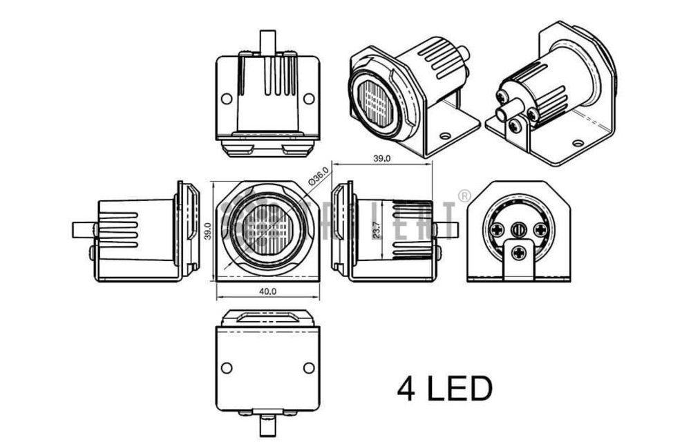 R65 LED Blinker rund vier LEDs gelb | 10-30V |