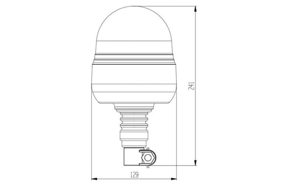 LED-Leuchte gelb R65 mit Flexi DIN Montagefüße | 12-24V |
