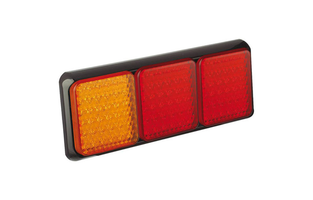 LED-Rücklicht mit schwarzem Rand | 12-24V | 40cm. Kabel