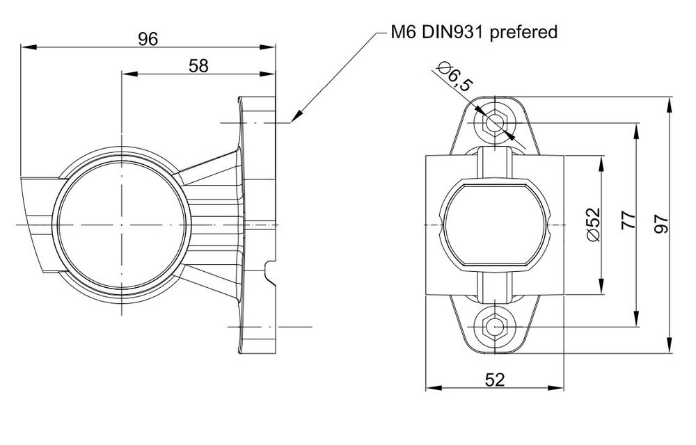 Links | LED Begrenzungsleuchte | kurzer Griff | 12-24V | 0.75mm2 Stecker