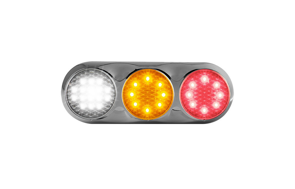 Kombination LED-Leuchte | 12-24V | 30cm. Kabel (Farbe + Chrom)