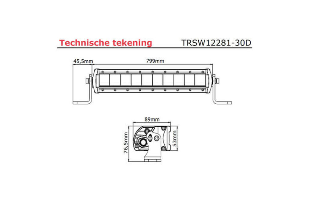LED Bar | 150 Watt | 6000 Lumen | 9-30V | 40cm. Kabel | Deutsch-Stecker