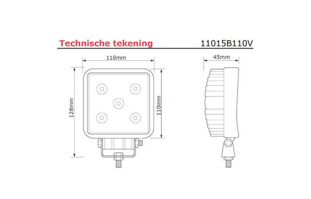 LA LED Arbeitsscheinwerfer | 15 Watt | 1200 Lumen | 10-110v | Flut-Lichtstrahl