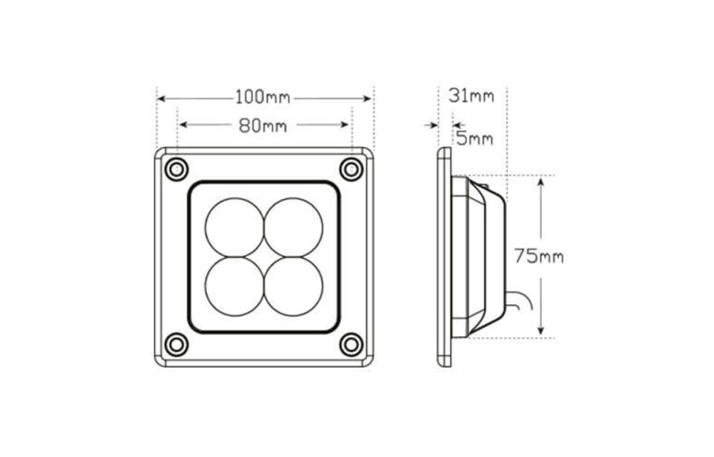 LED-Rückfahrlicht | 12 Watt | Lumen 660 | 12-24V | ECE R23