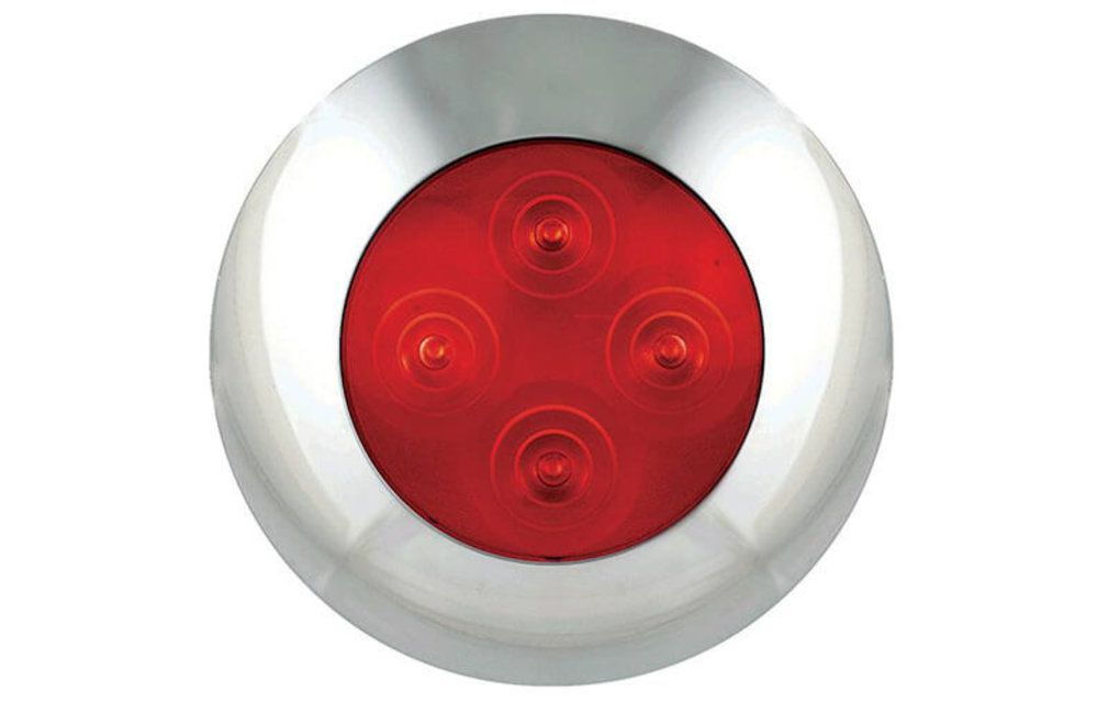 LED Innen-rot, Chromring | 12v