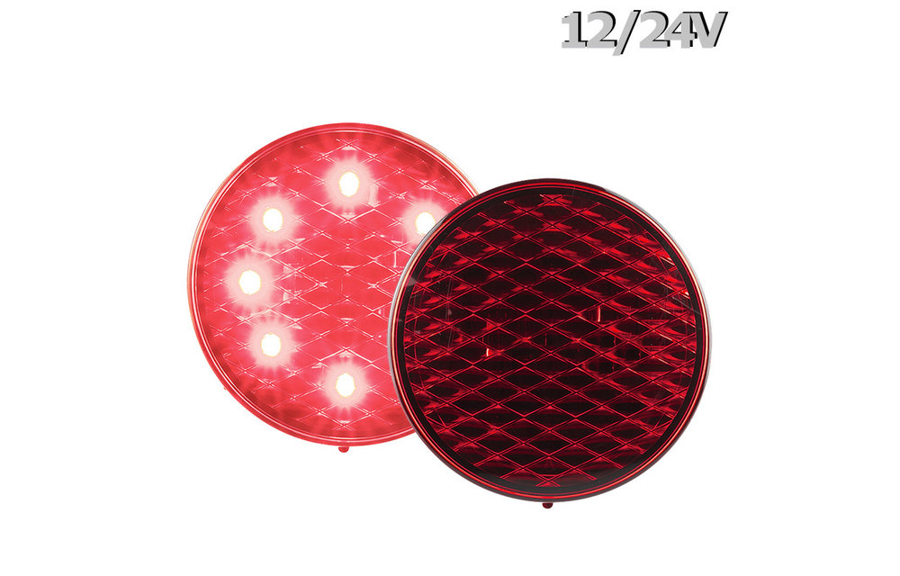 LED Brems- / Rücklicht | 12-24V | farbige Linse 30cm. Kabel