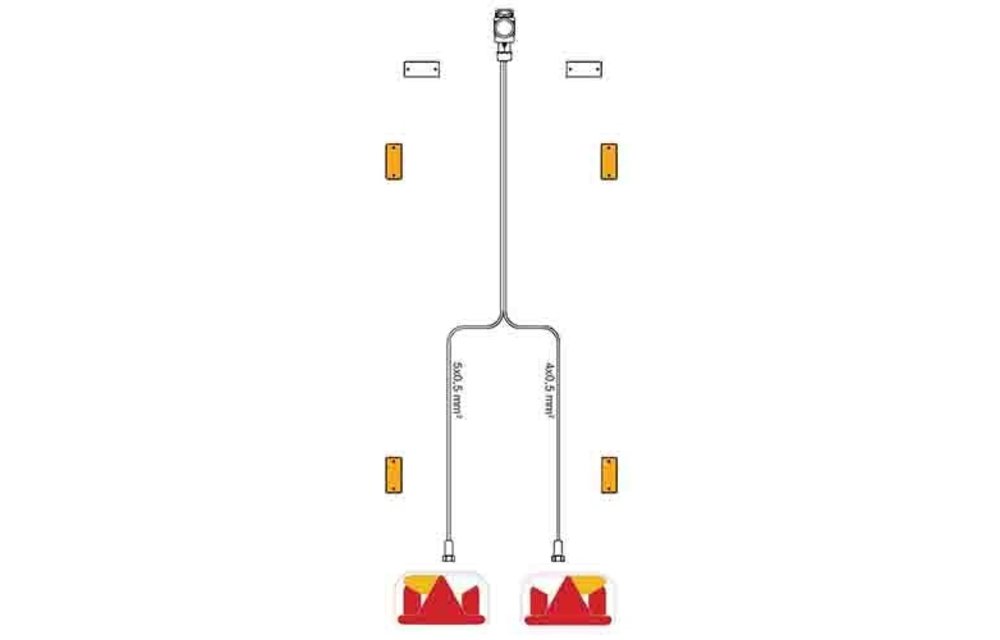 Kabelbaum 5-PIN | 12.0m lang ohne DC-Kabel mit 13-pin