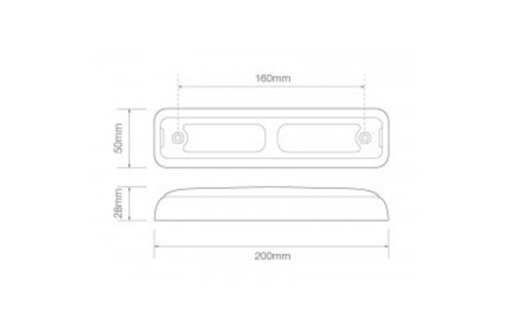 LED-Rücklicht Slimline | 12-24V | 40cm. Kabel