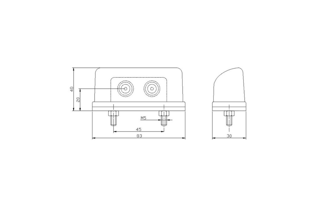 LED-Kennzeichenleuchte | 12-36V | inkl. Stecker 0.75mm2