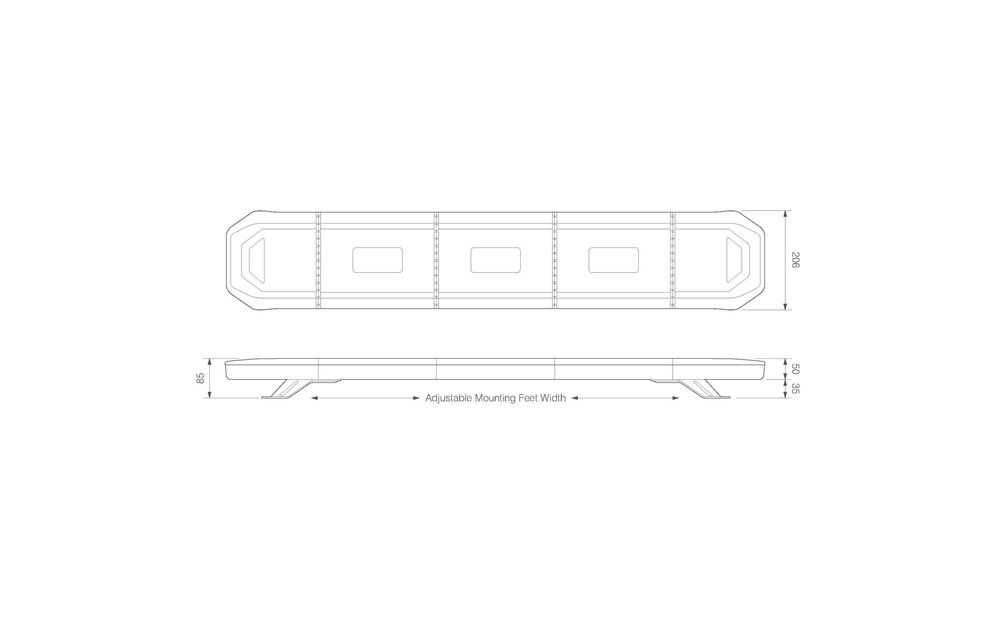 LED-Lichtbalk l R65 | 621mm komplett auffällig | 10-30V |