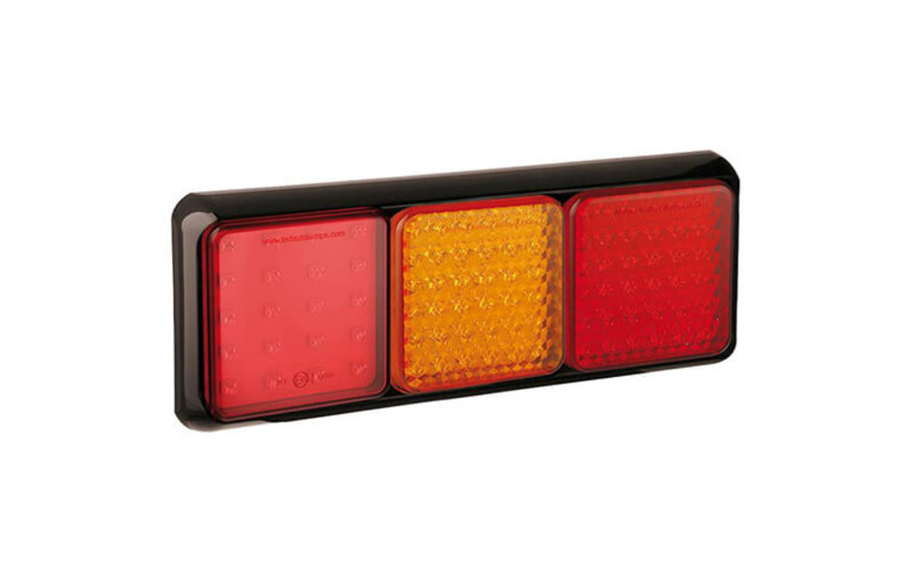 LED-Rücklicht mit schwarzem Rand | 12-24V | 40cm. Kabel