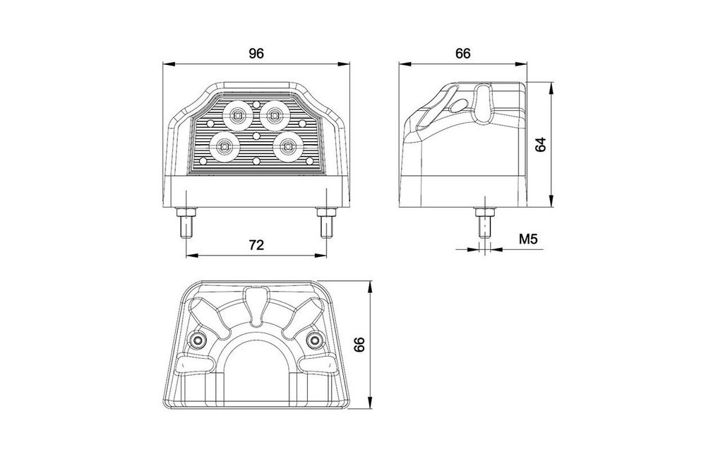 LED-Kennzeichenleuchte | 12-36V | mit 0.75mm2 Verbinder