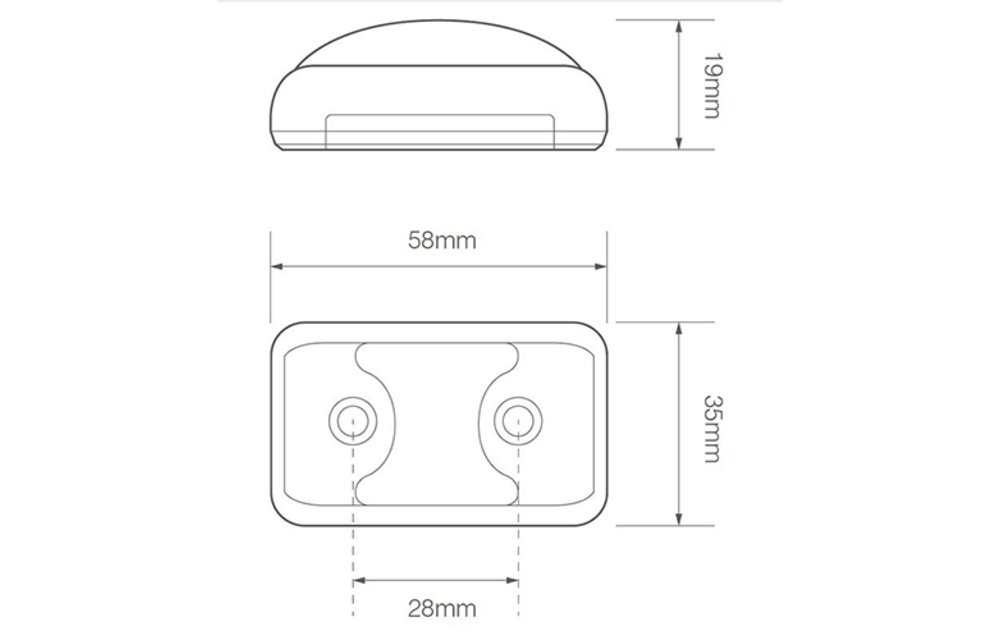 LED Umrissleuchte rot | 12-24V | 40cm. Kabel