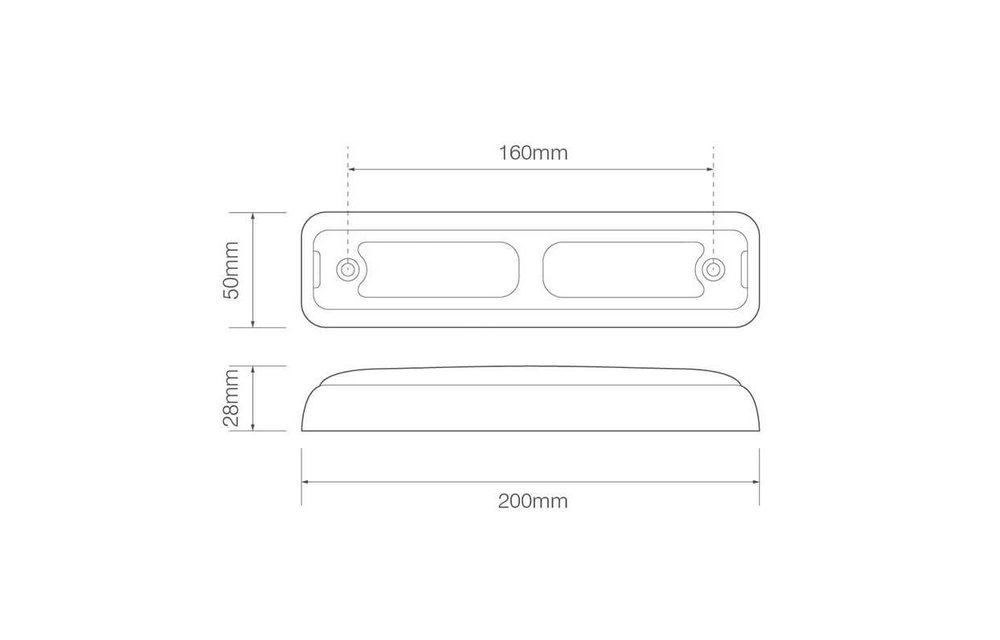 LED-Nebelscheinwerfer Slimline | 12-24V | 40cm. Kabel