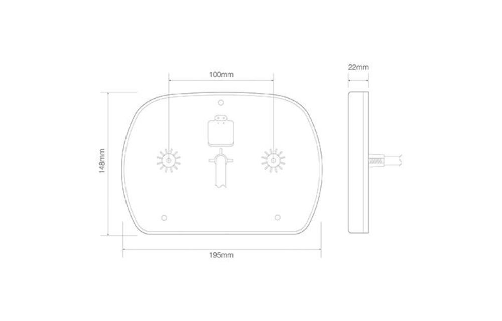 Slimline Lampe Anhänger | 12-24V | (EU200LR2) Doppelpack